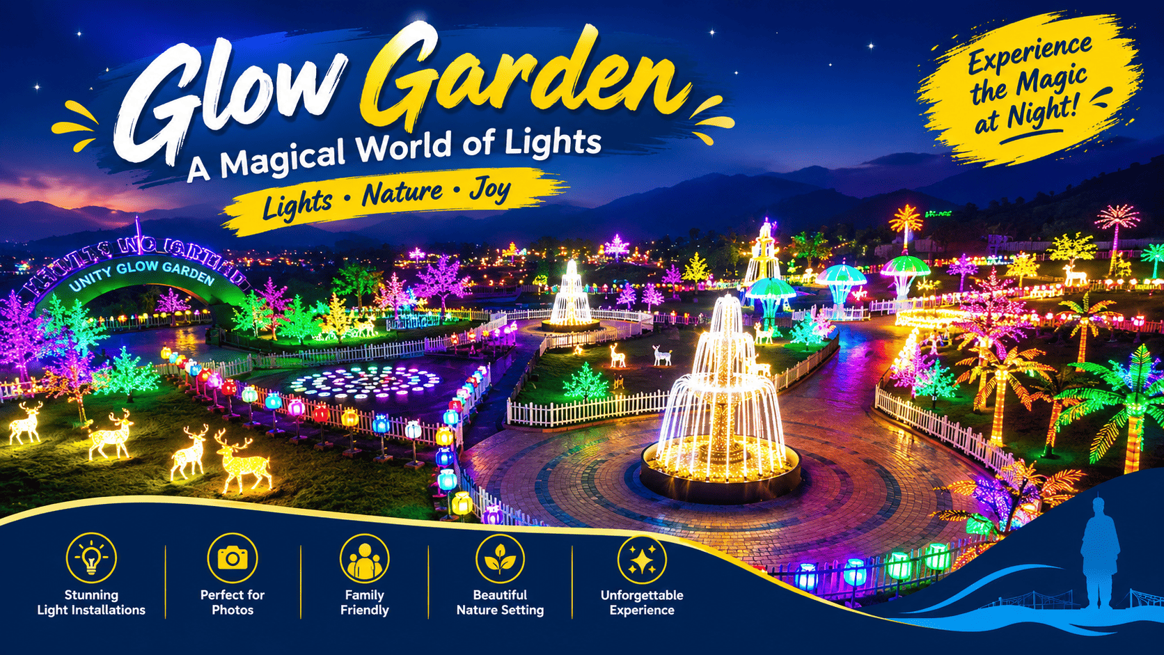 Statue Of Unity Glow Garden (Night Light Park)