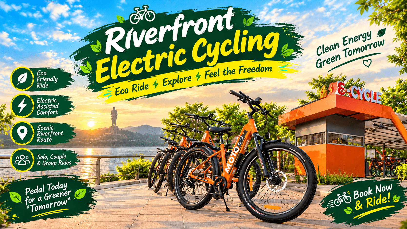 Statue Of Unity Riverfront Electric Cycling