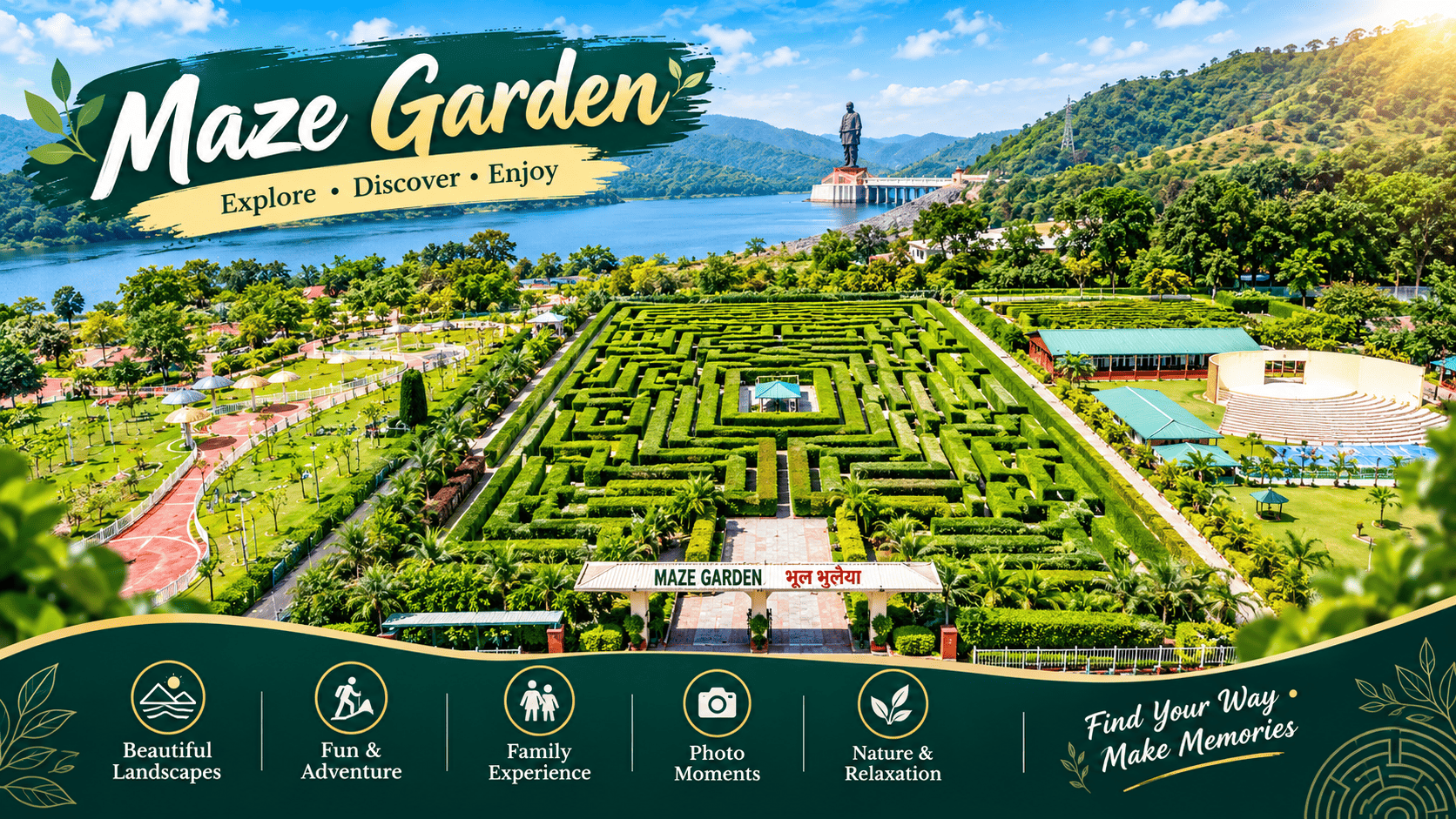 Statue Of Unity Maze Garden